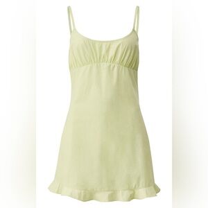 NWT NastyGal Ruffle Hem Open Back Cotton Minidress